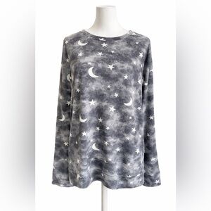 Jasmine & Ginger Gray Night Sky Star & Moon Sweatshirt